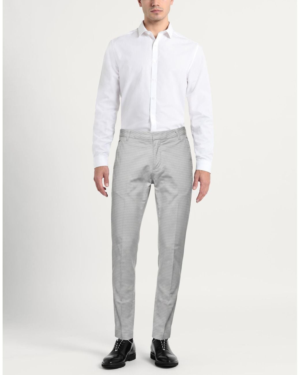 Entre Amis Gray Pants Cotton, Polyester, Elastane for men