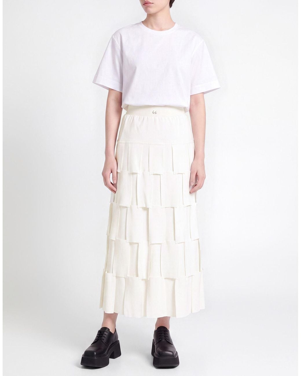 MEIMEIJ White Midi Skirt Viscose, Nylon, Elastane