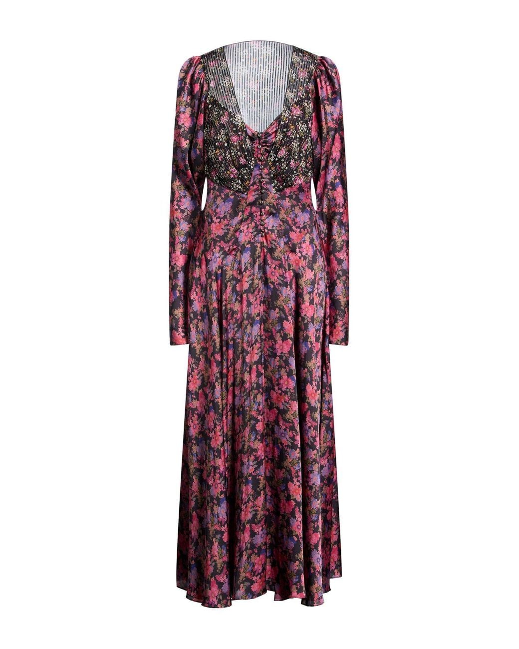 Rabanne Red Fuchsia Maxi Dress Polyester, Silk