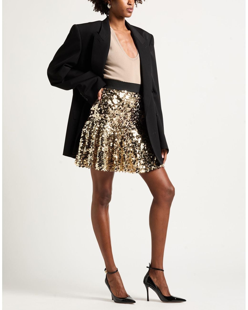 Dolce & Gabbana Metallic Mini Skirt Polyester