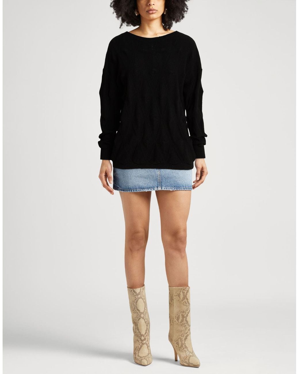 Alpha Studio Black Sweater Wool, Polyester