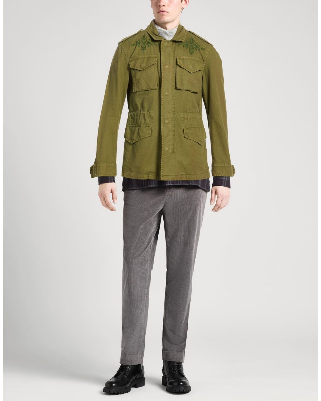 FRONT STREET 8 Green Jacket Cotton for men