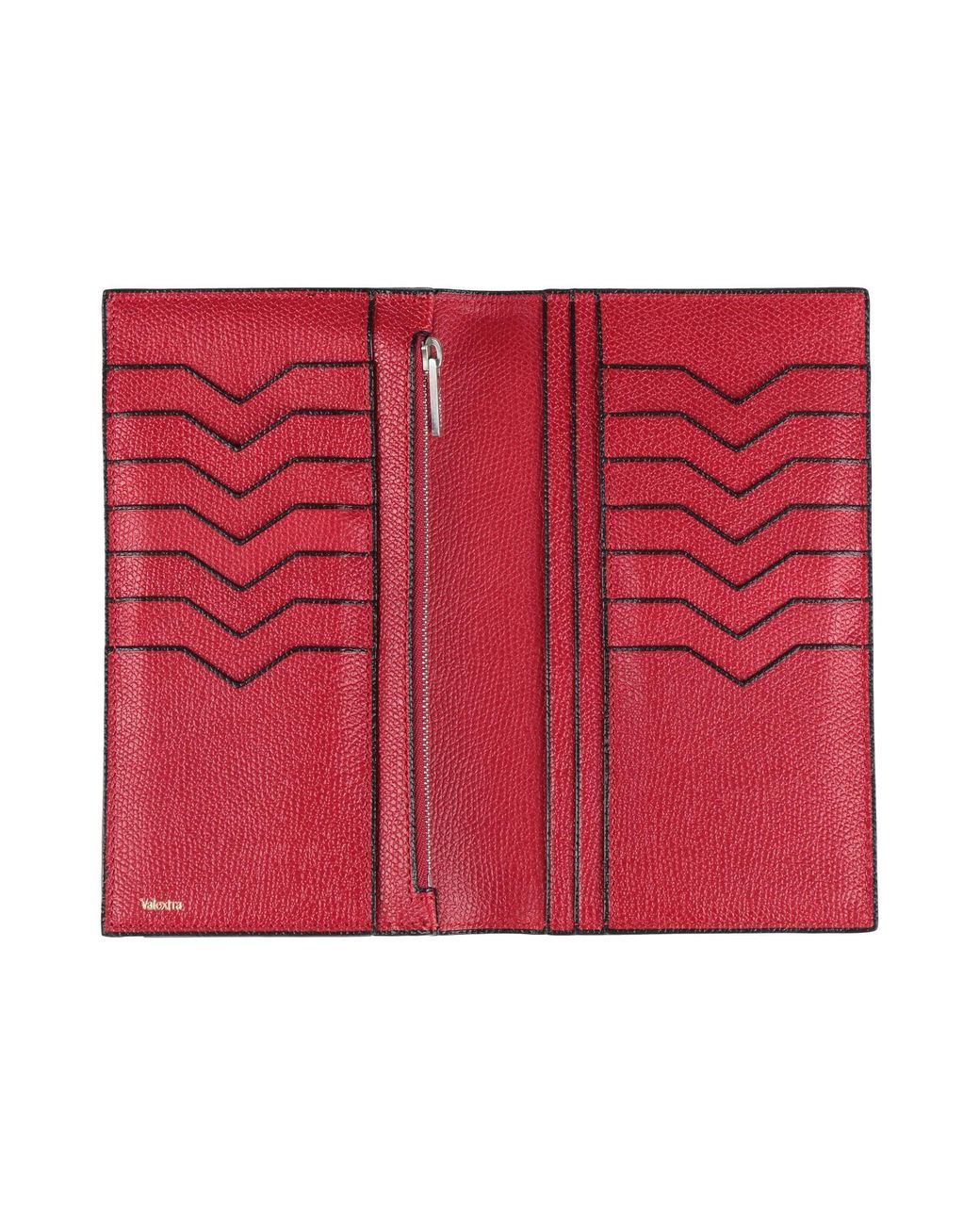 Valextra Red Wallet Leather