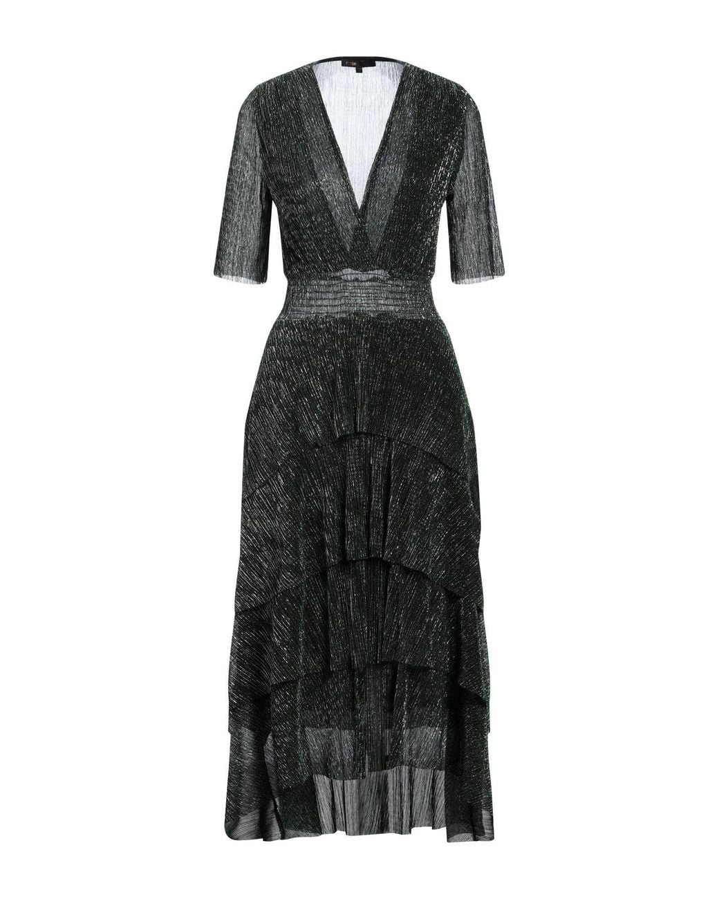 Maje Black Midi Dress Polyester