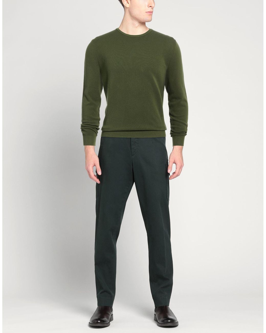 Andrea Fenzi Green Military Sweater Cotton for men