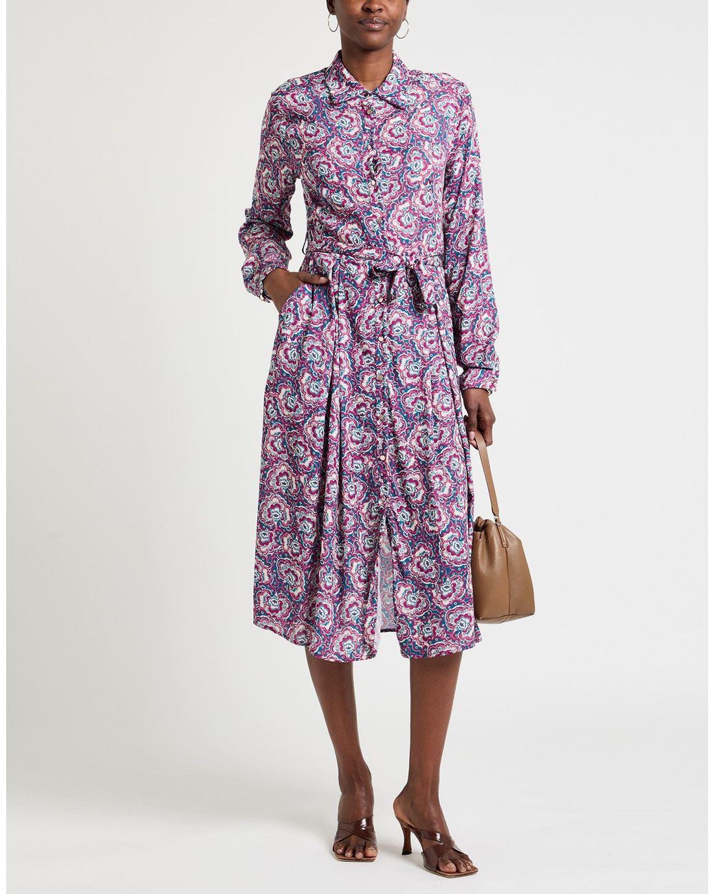 Toy G. Purple Midi Dress Polyester, Elastane