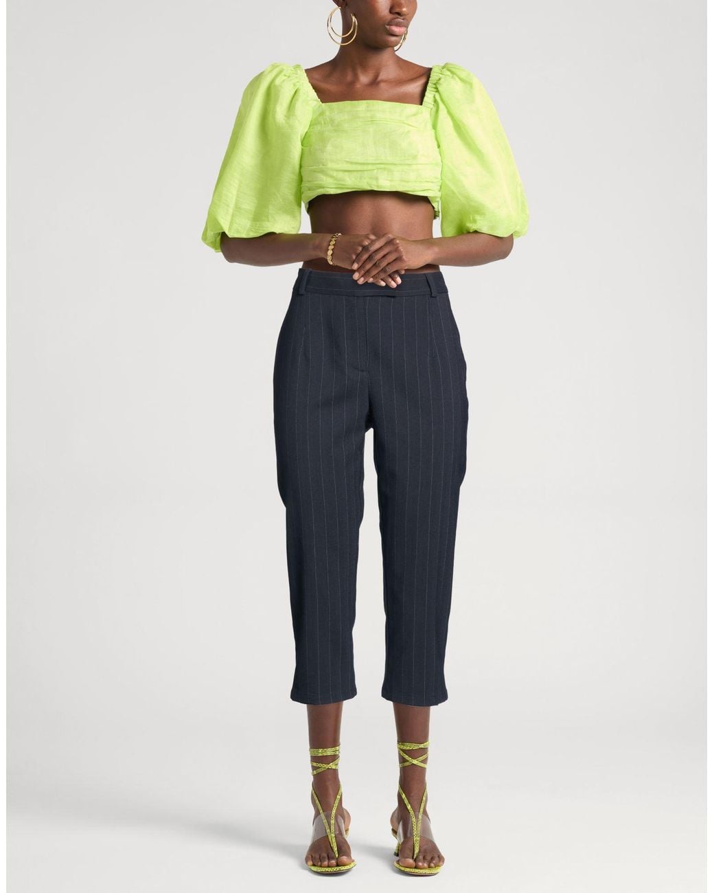 Pinko Blue Pants Polyester, Wool, Elastane
