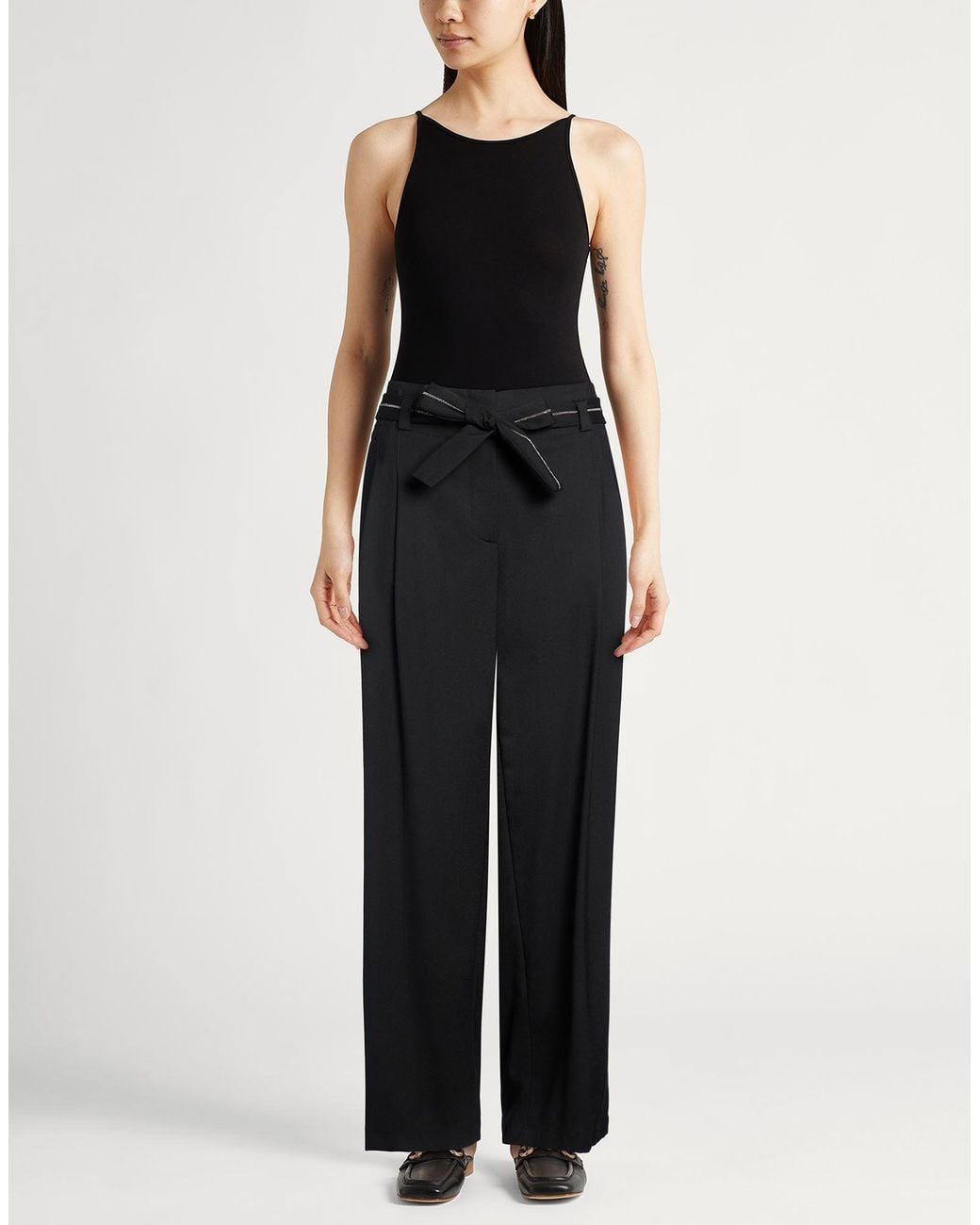 Peserico Black Pants Wool, Polyester, Elastane