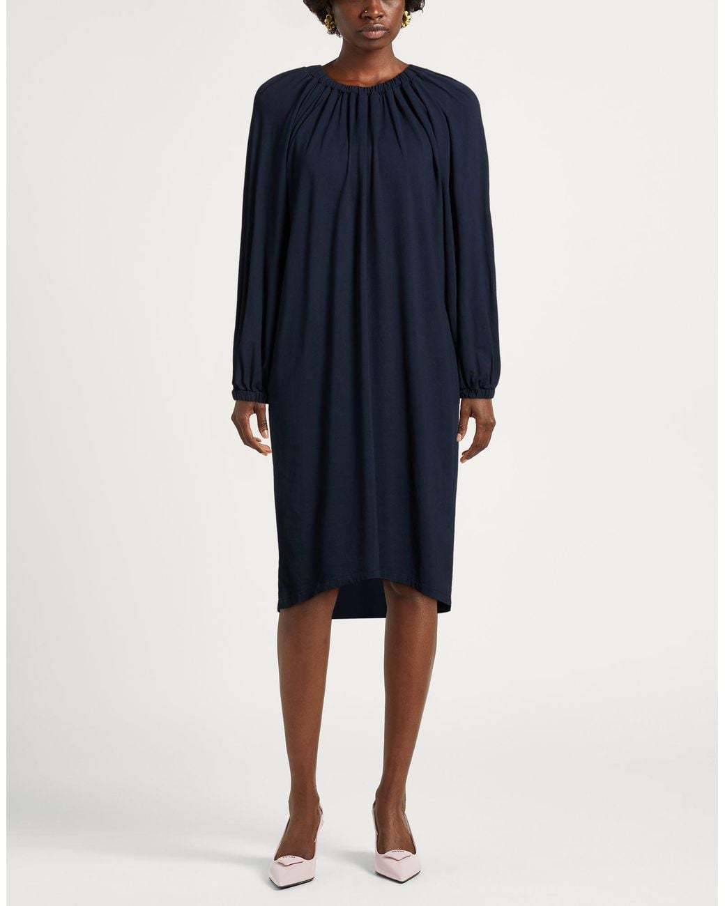 Alpha Studio Blue Mini Dress Cotton, Elastane