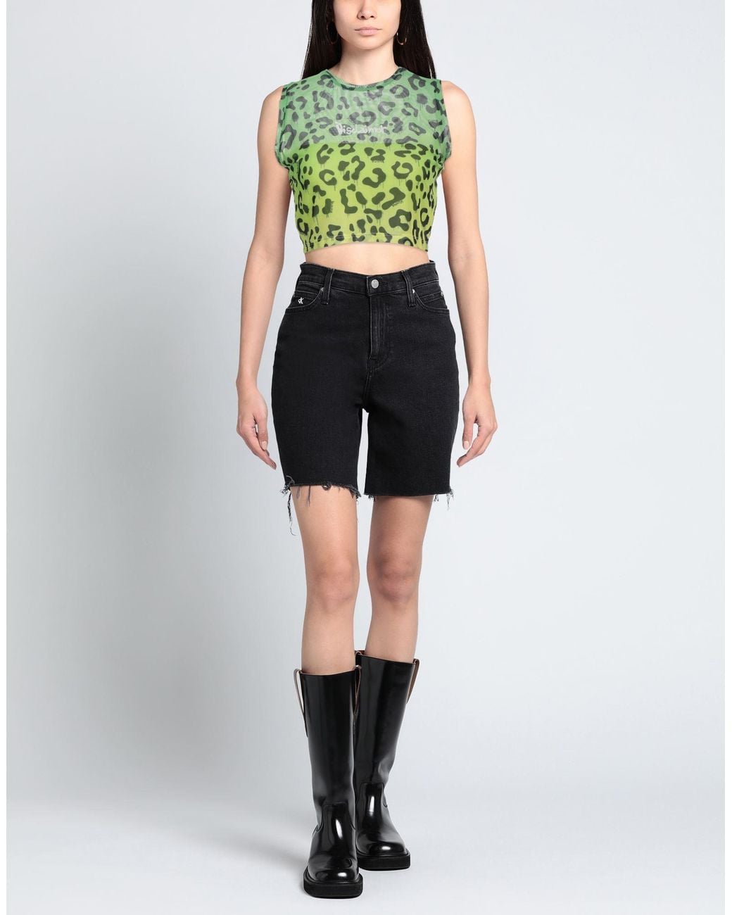 DISCLAIMER Green Lime Top Polyester, Elastane