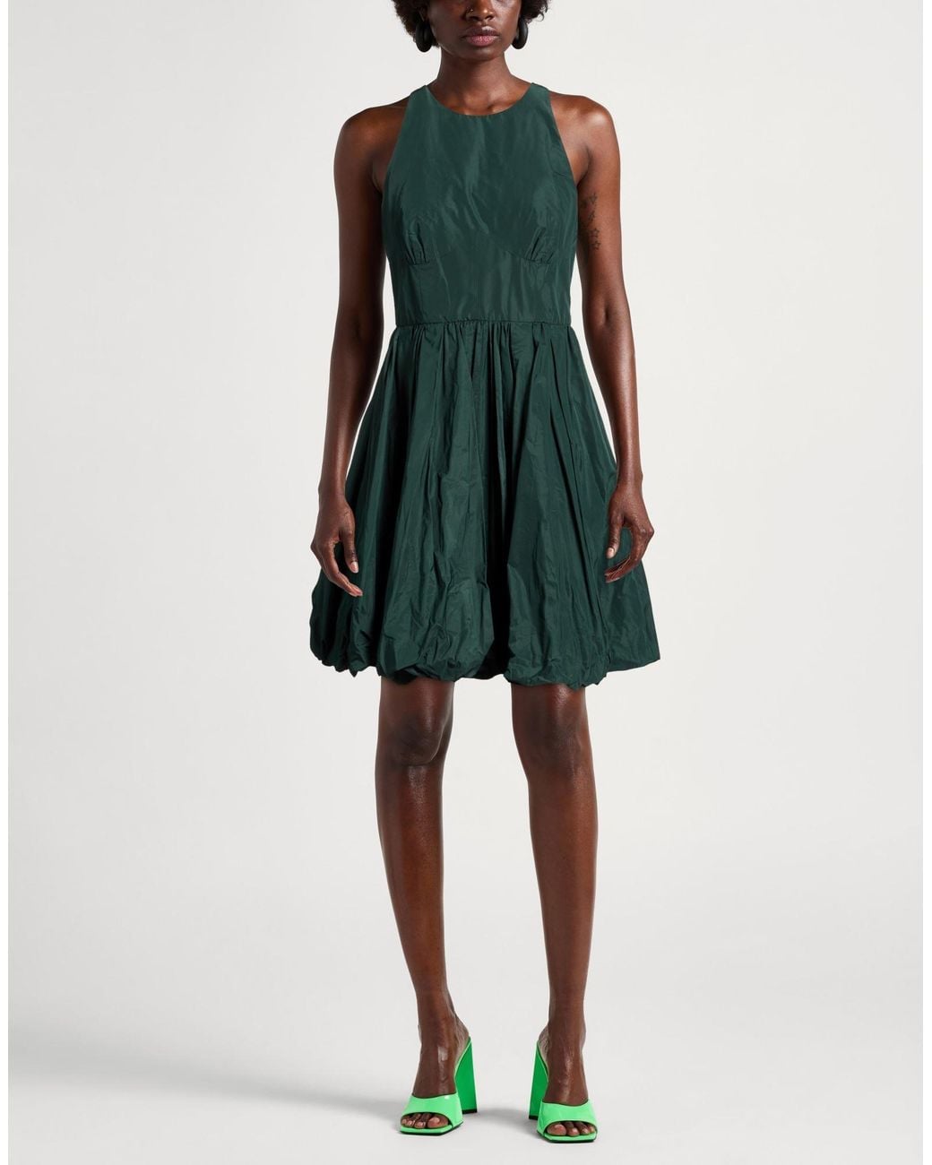 Pinko Green Mini Dress Polyester