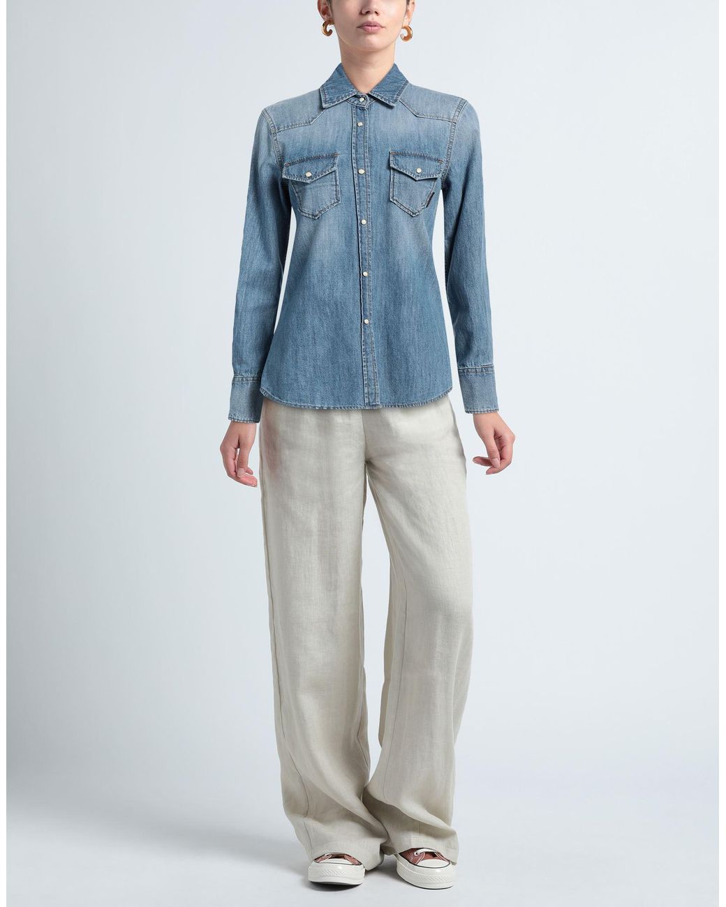 Moorer Blue Denim Shirt