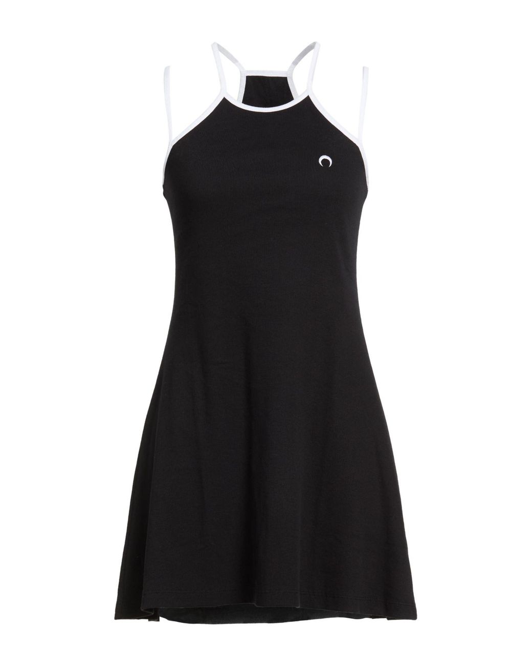 MARINE SERRE Black Mini Dress Cotton, Elastane