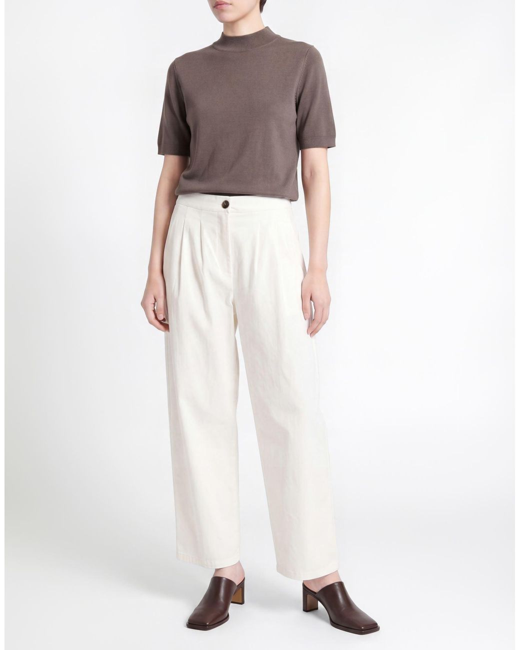 Liviana Conti White Pants Viscose, Polyamide, Elastane
