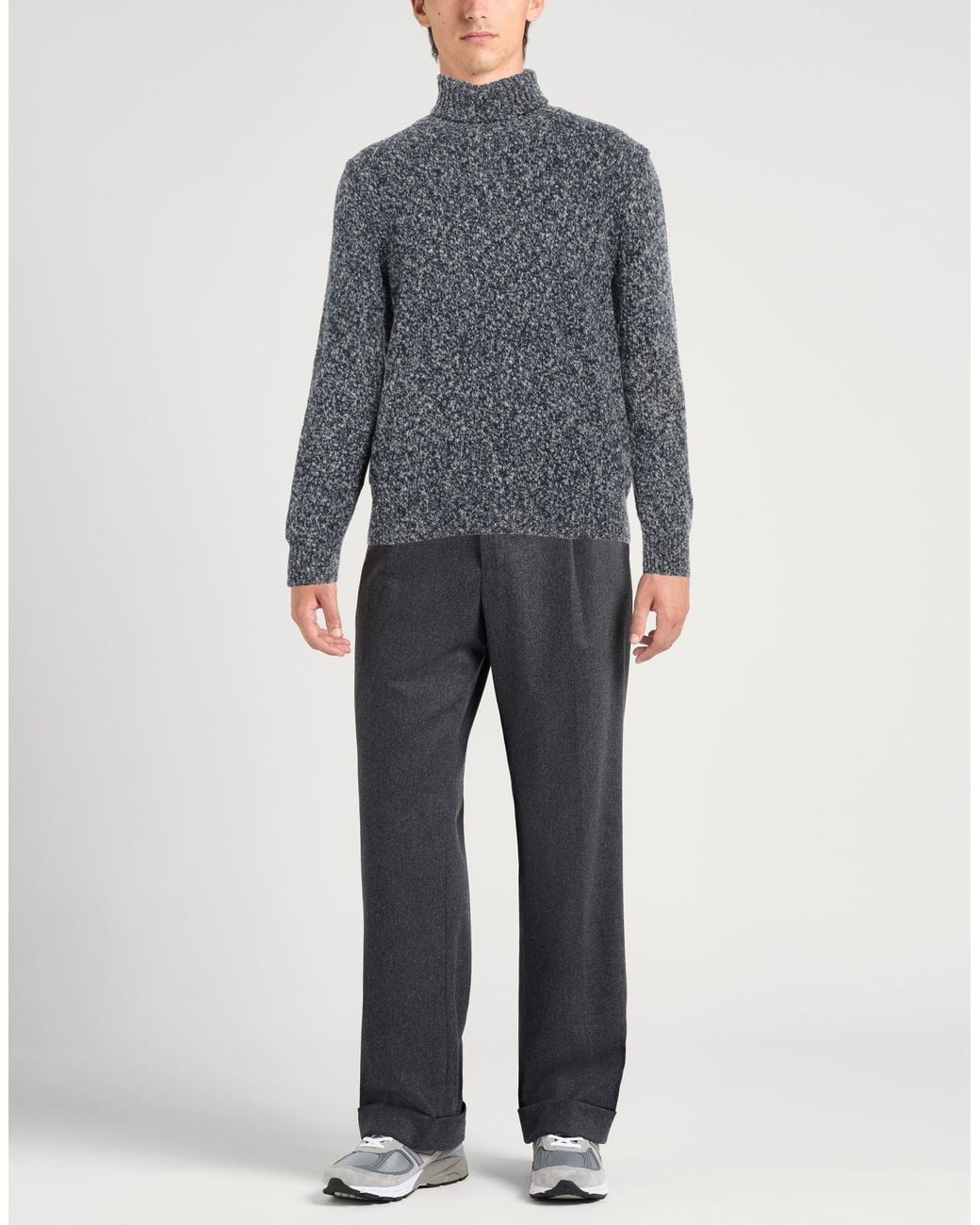 Fedeli Gray Turtleneck Wool for men