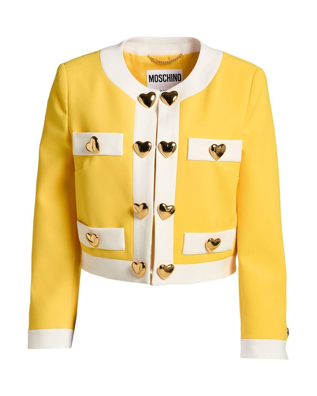 Moschino Yellow Blazer Polyester, Elastane