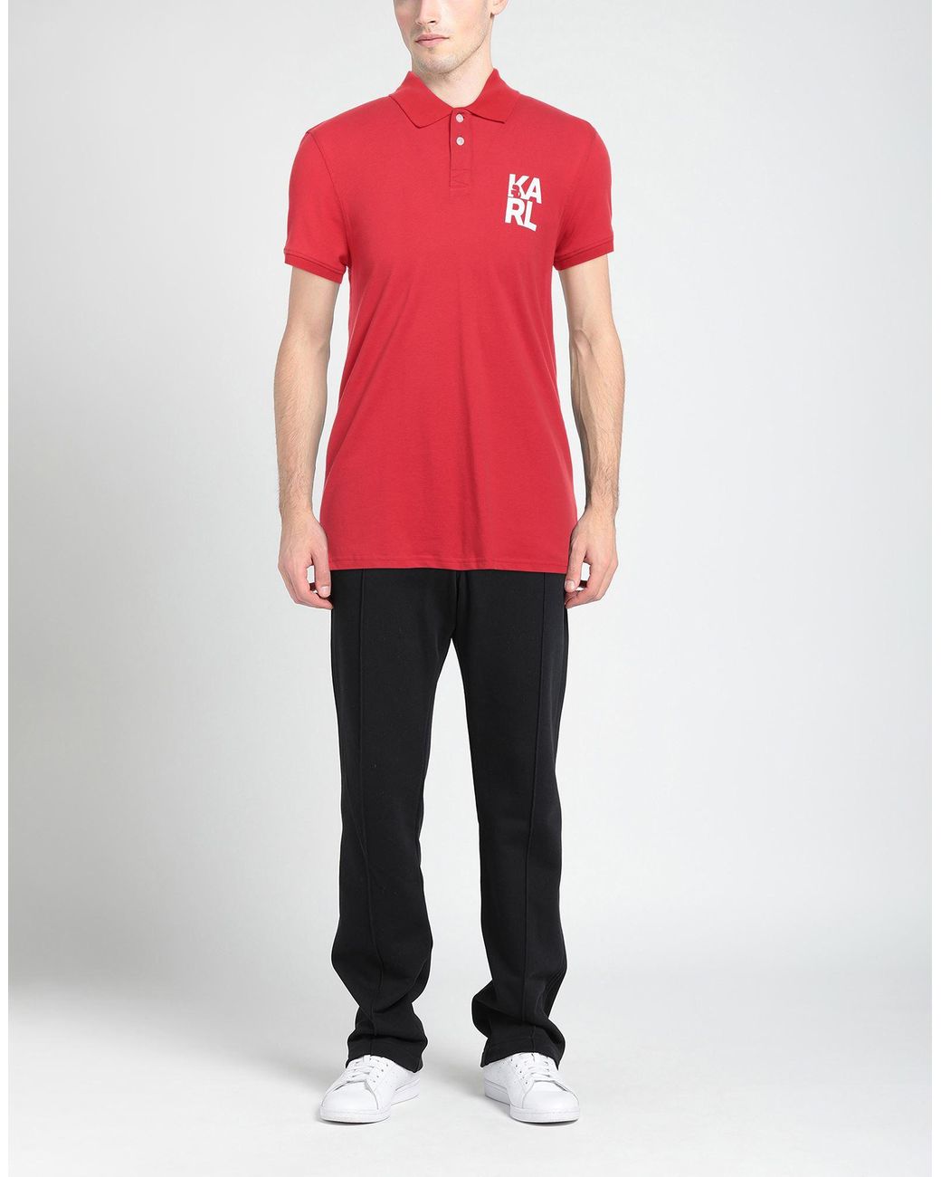 Karl Lagerfeld Red Polo Shirt for men