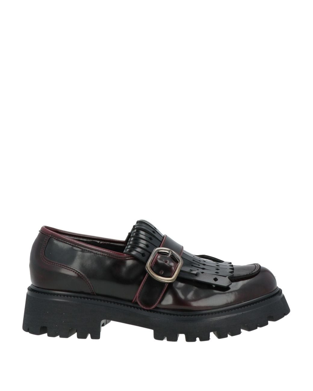 Nila & Nila Black Burgundy Loafers Synthetic Material
