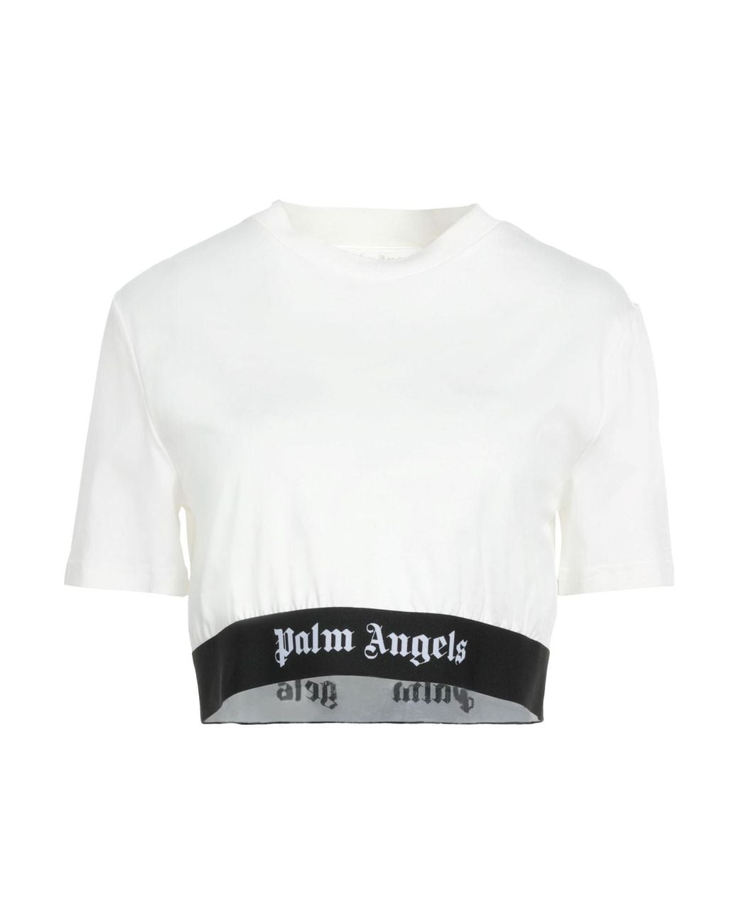 Palm Angels White T-Shirt With Logo