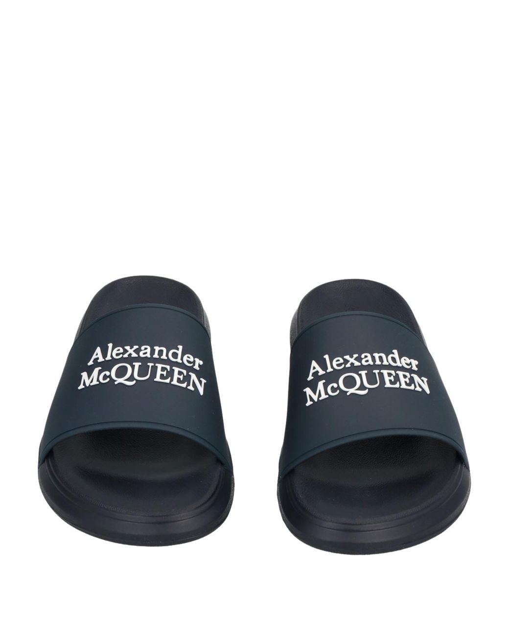 McQueen Blue Logo Embossed Slides