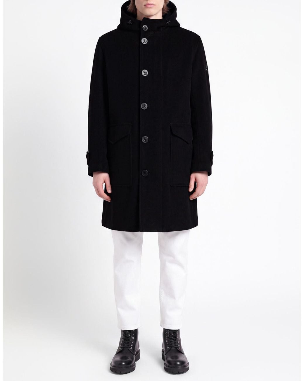 Sealup Black Coat Wool, Cashmere for men