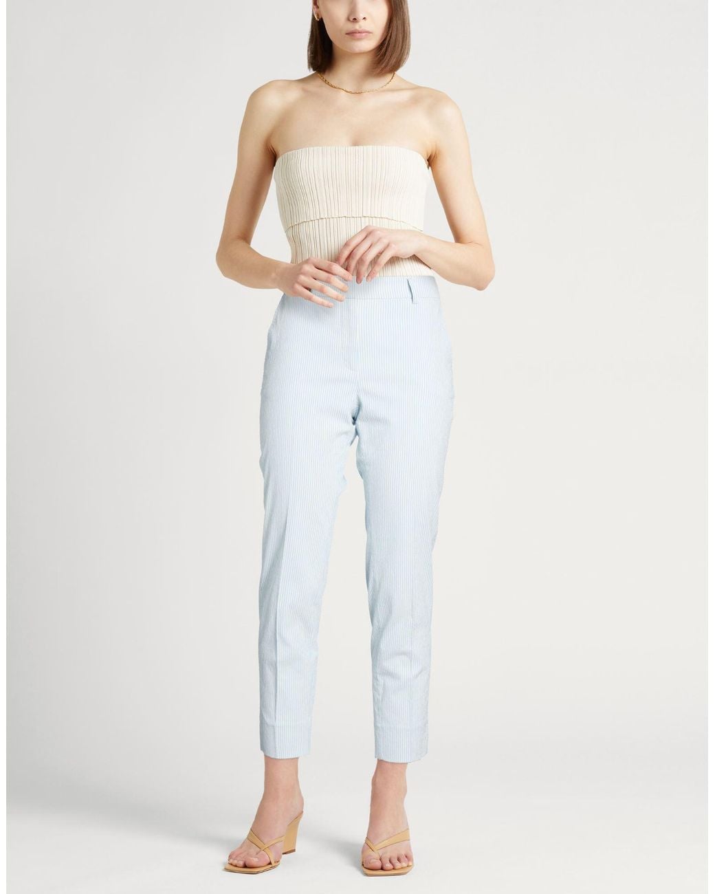 Peserico Blue Icon 4718 Sky Pants Cotton, Elastane