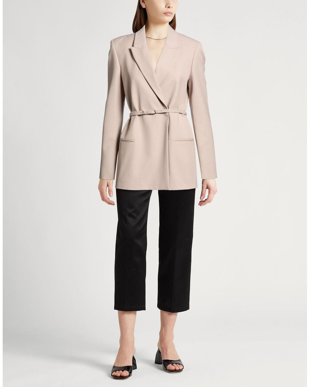 Alysi Natural Chocolat Khaki Blazer Polyester, Virgin Wool
