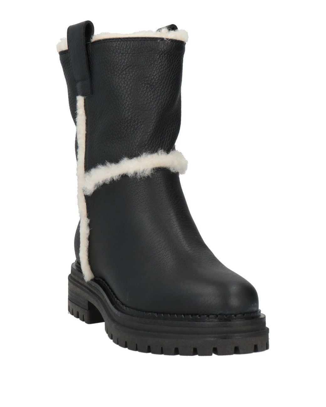 Sergio Rossi Black Ankle Boots Shearling