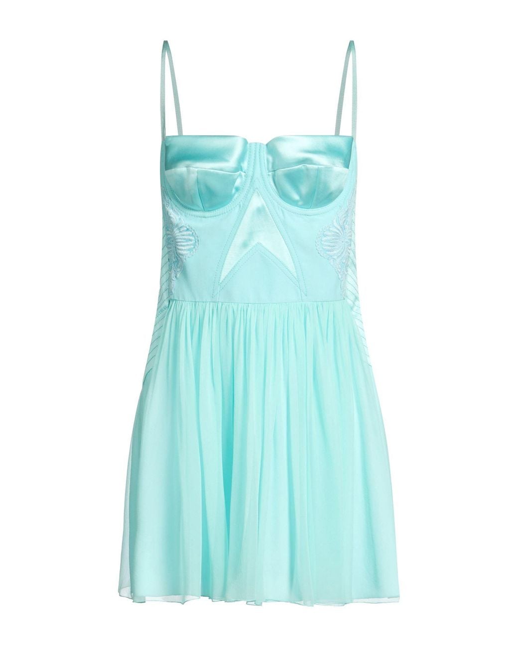 Alberta Ferretti Blue Mini Dress Silk