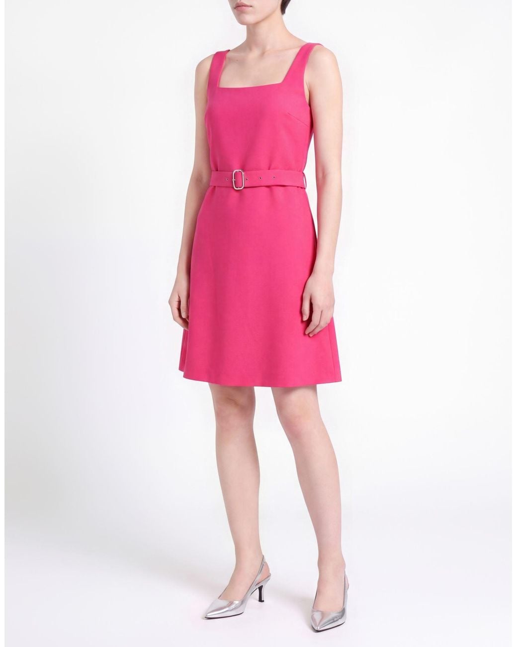 HUGO Pink Fuchsia Mini Dress Polyester, Viscose, Elastane