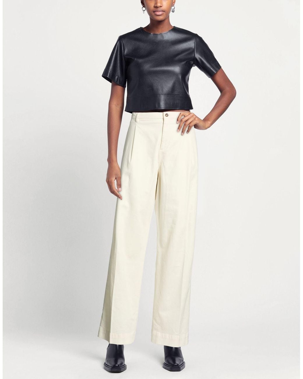 Briglia 1949 White Ivory Pants Modal, Cotton, Elastane