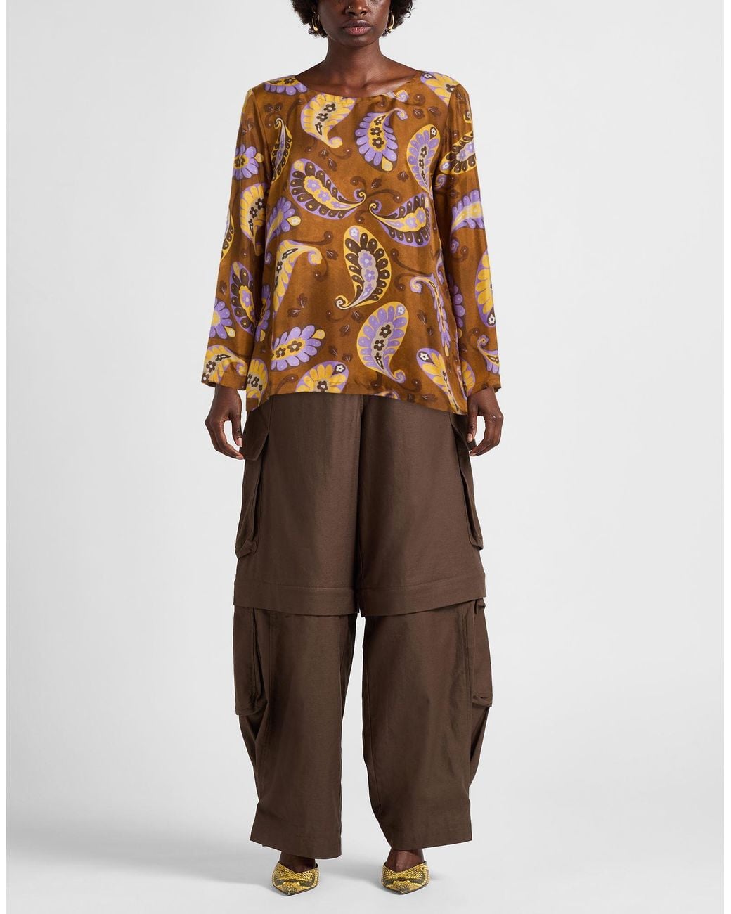Maliparmi Brown Top Silk