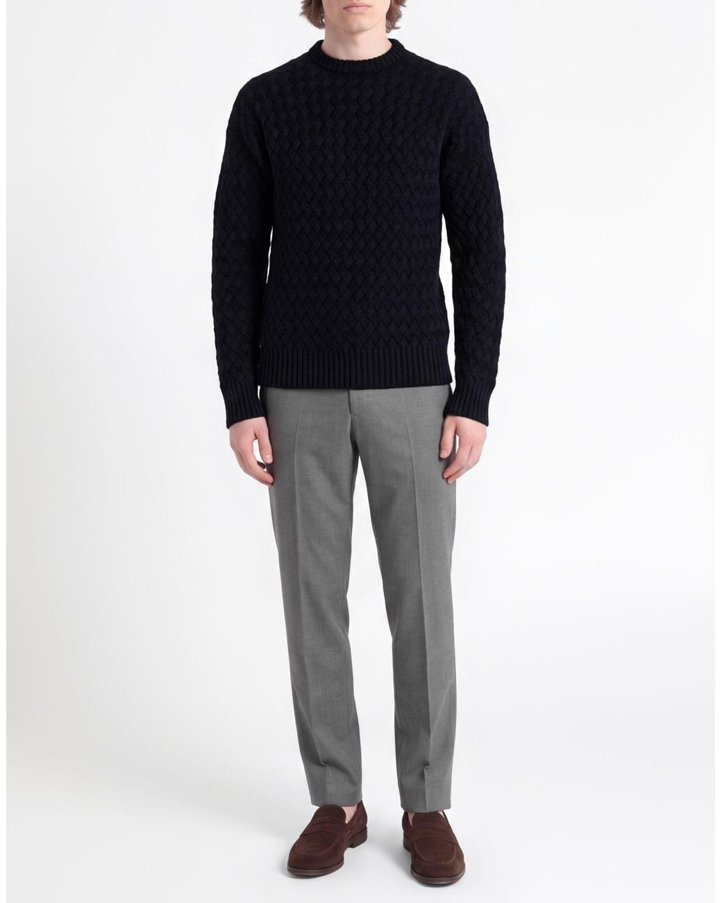 Alpha Studio Blue Midnight Sweater Merino Wool for men