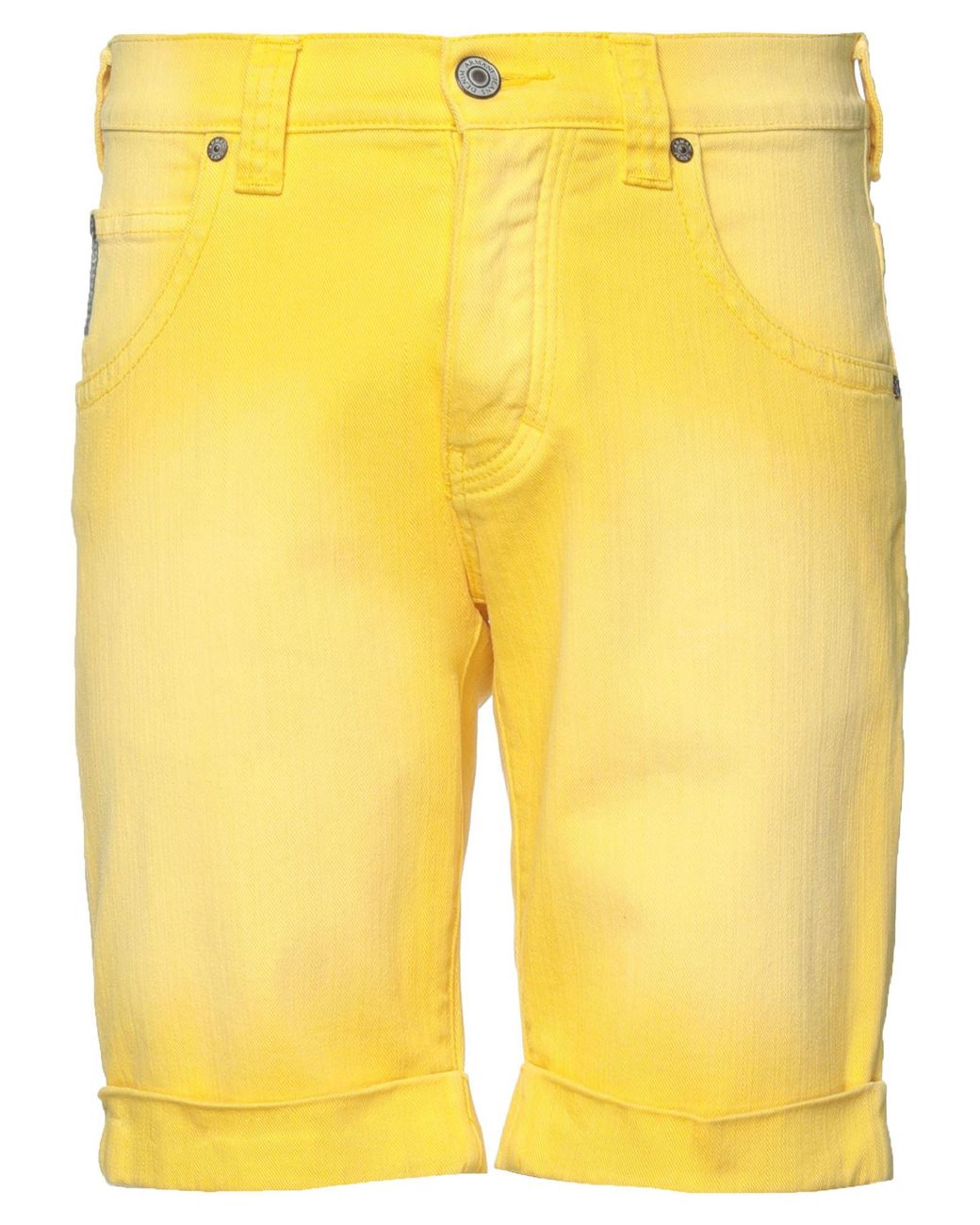 Mens yellow denim best sale shorts