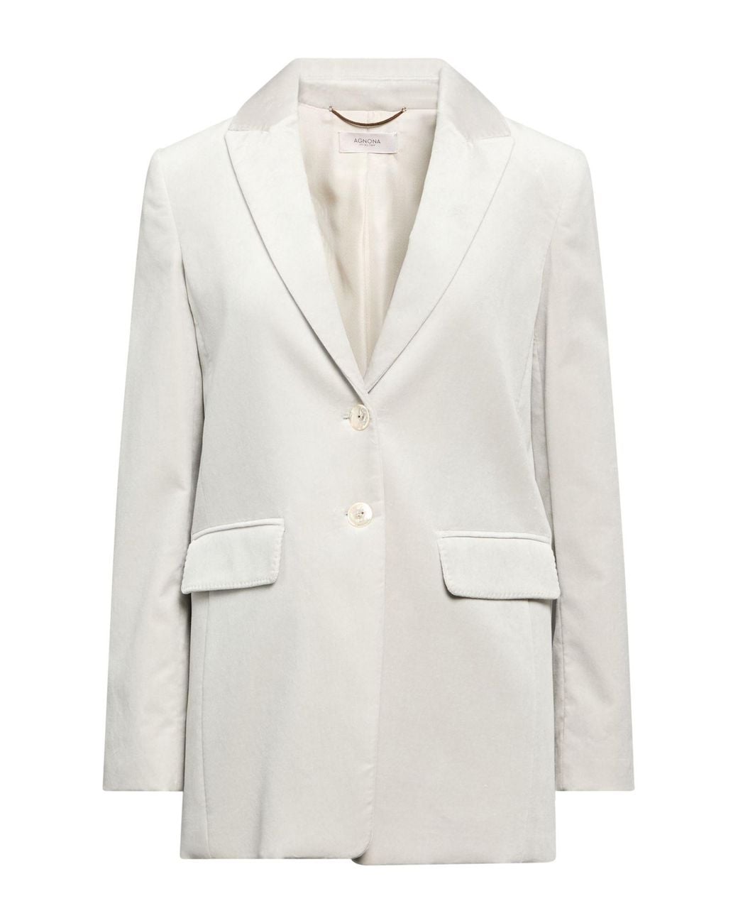 Agnona White Light Blazer Cotton, Elastane