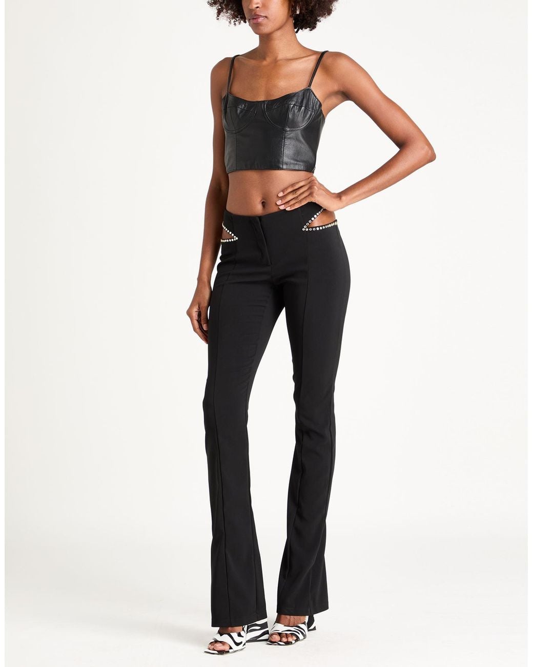 Patrizia Pepe Black Pants Polyester, Elastane