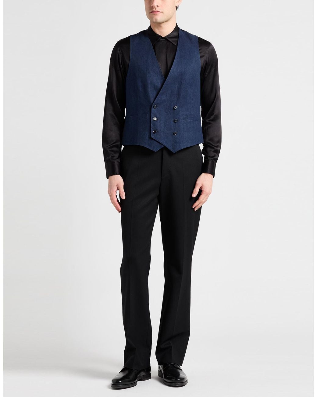 Lardini Blue Tailored Vest Linen for men