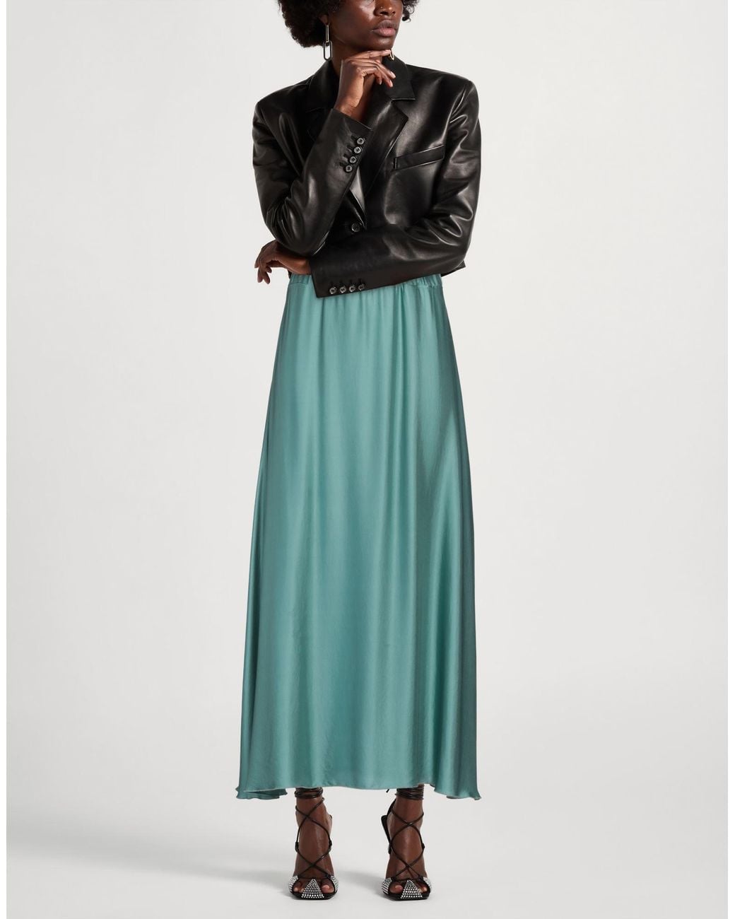 Alpha Studio Green Maxi Skirt Viscose