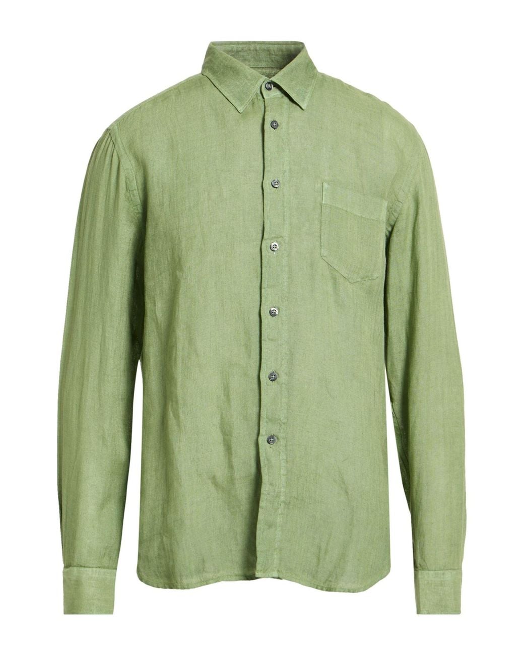 120% Lino Green Shirt Linen for men