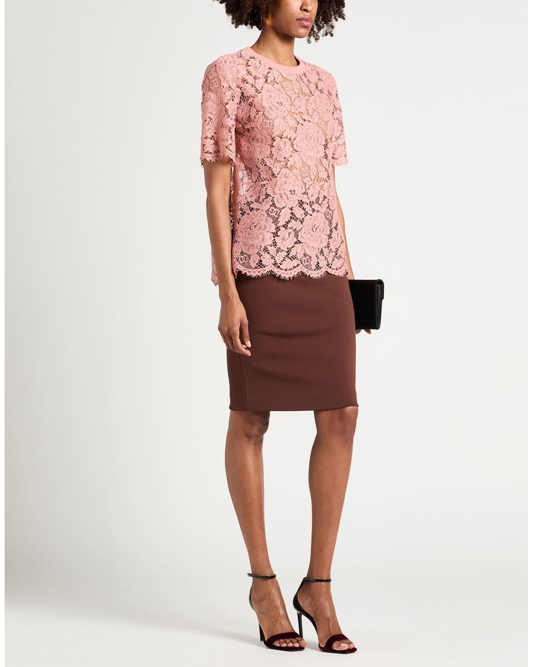 Dolce & Gabbana Pink Antique Rose Top Viscose, Cotton, Polyamide