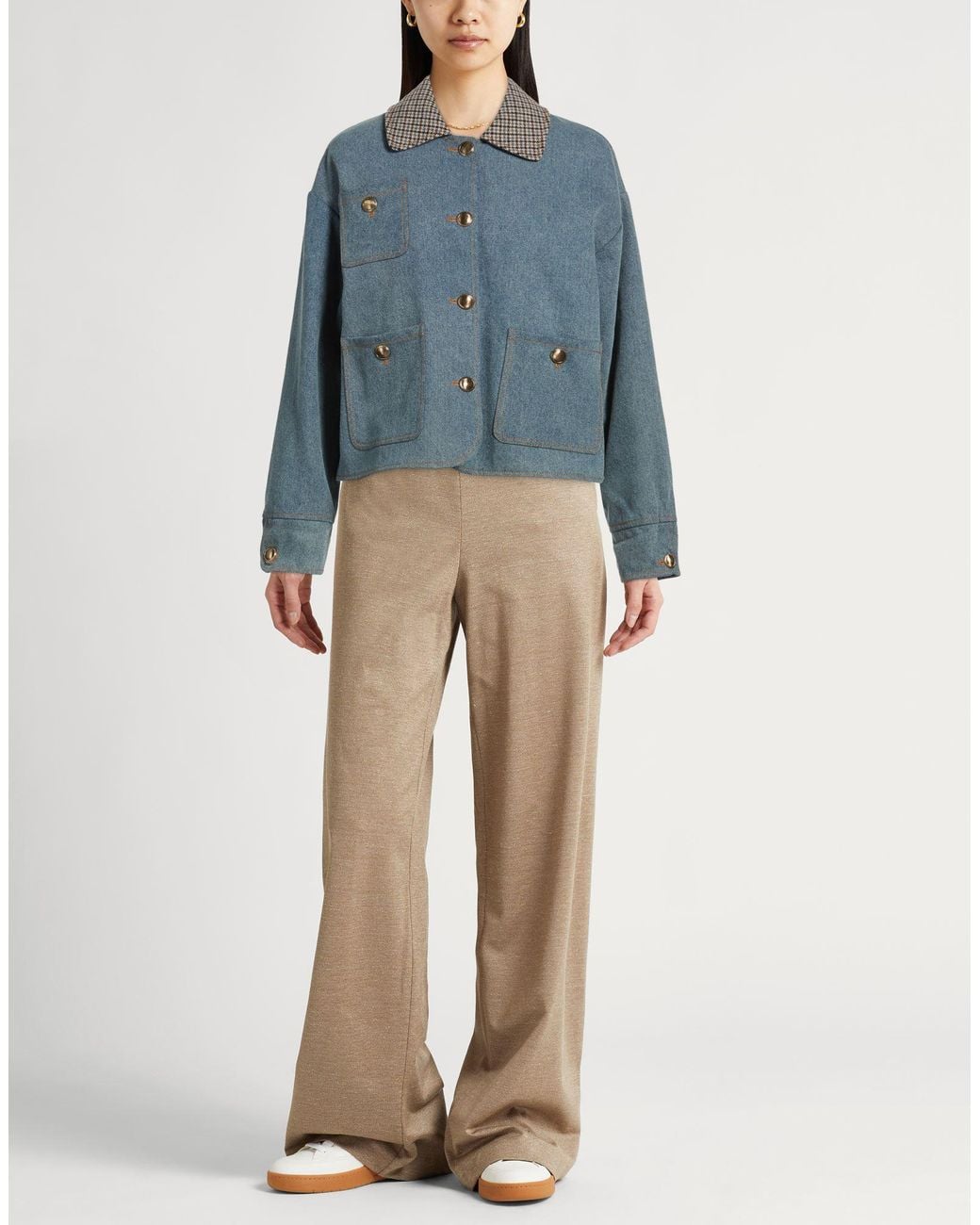Sandro Blue Denim Outerwear