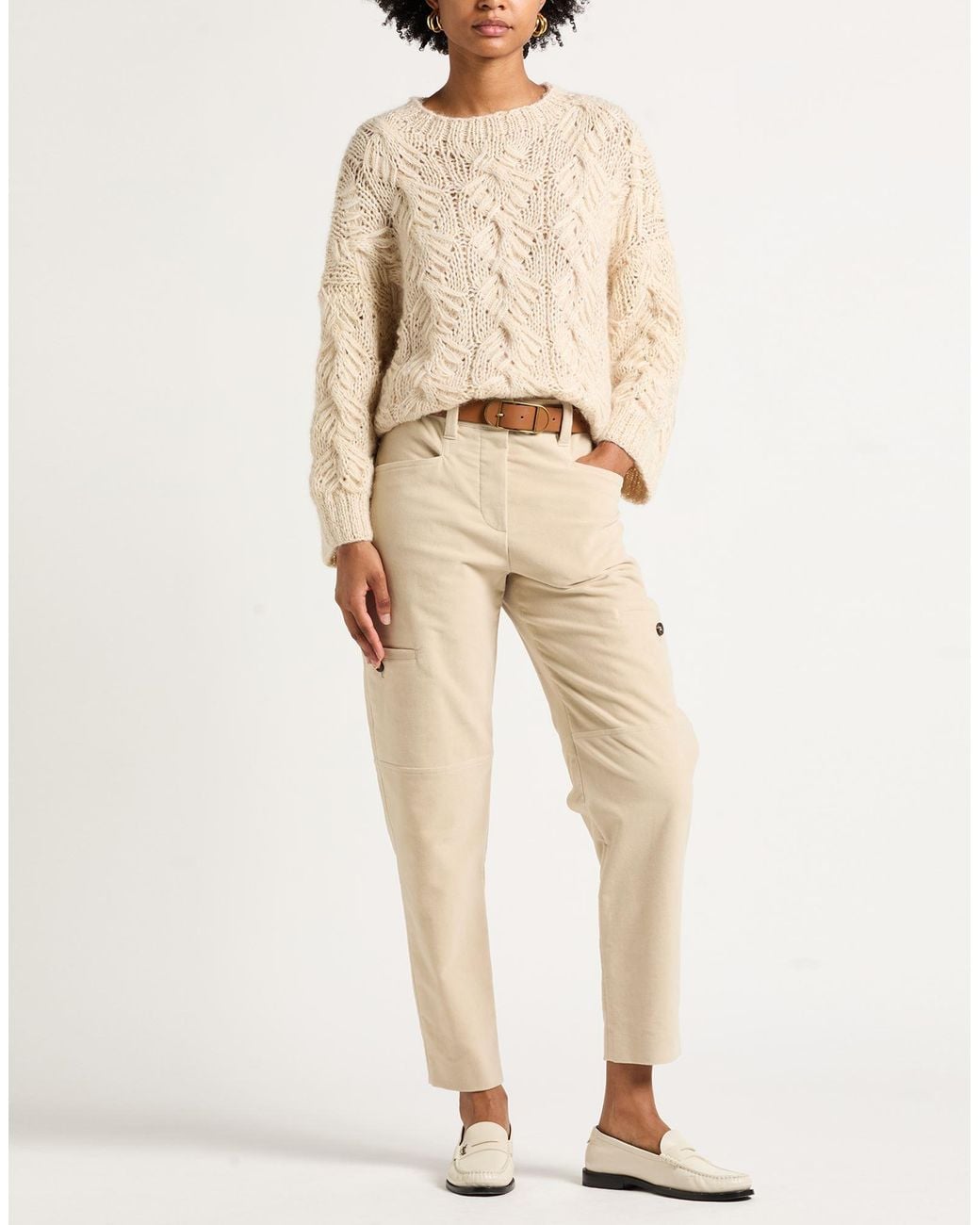 Brunello Cucinelli Natural Pants Cotton, Elastane