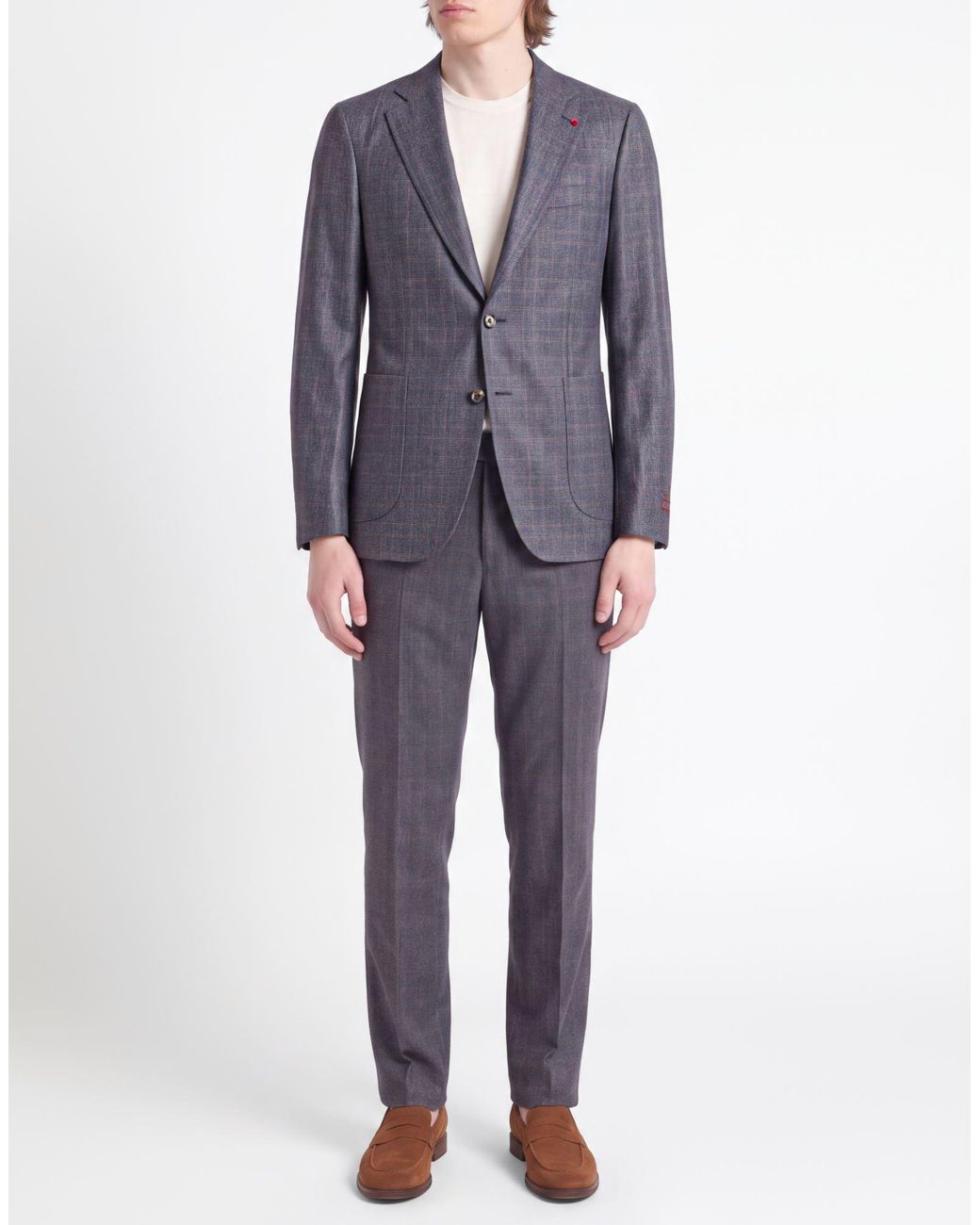 Isaia Blue Suit Wool for men