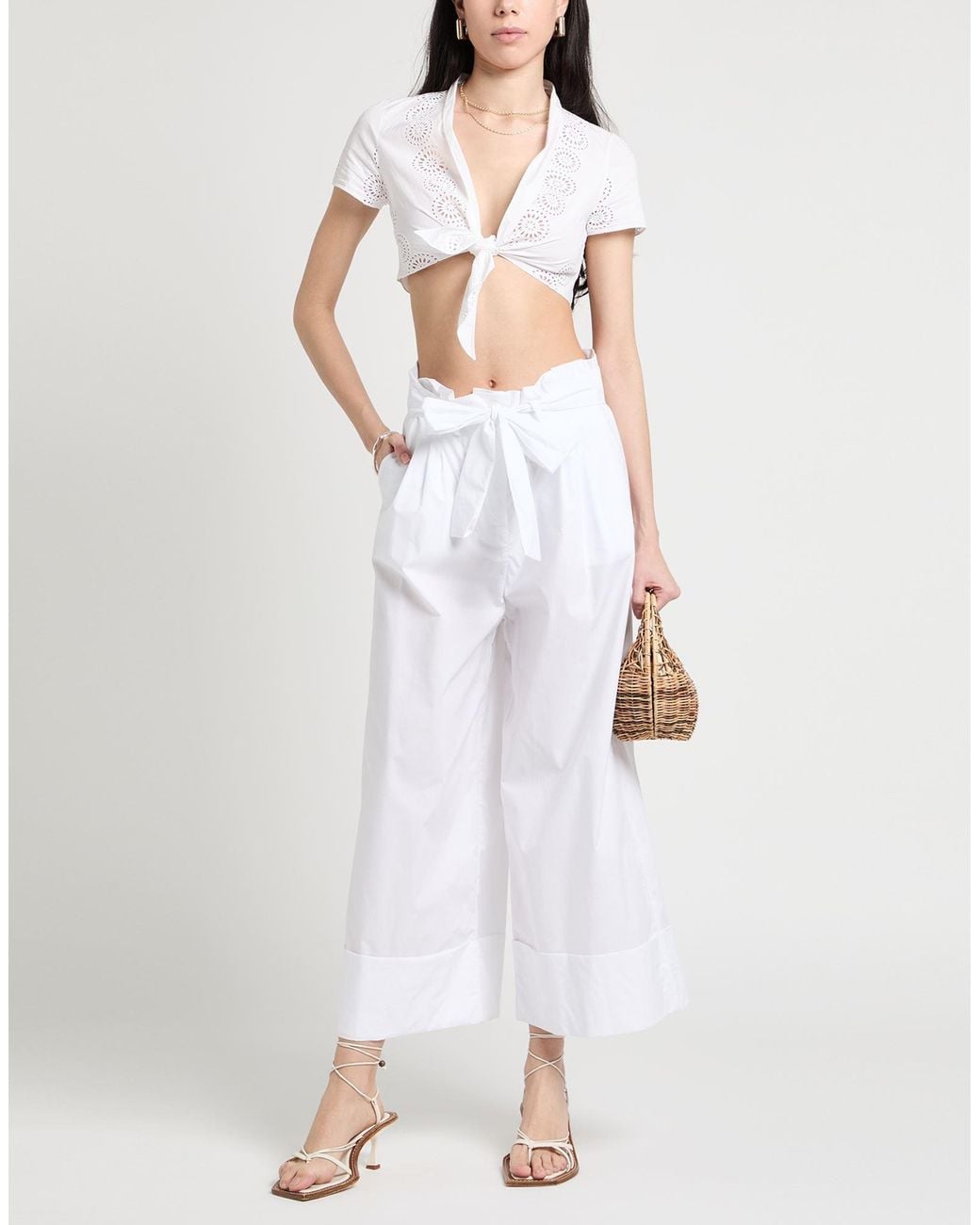 Caractere White Pants Cotton