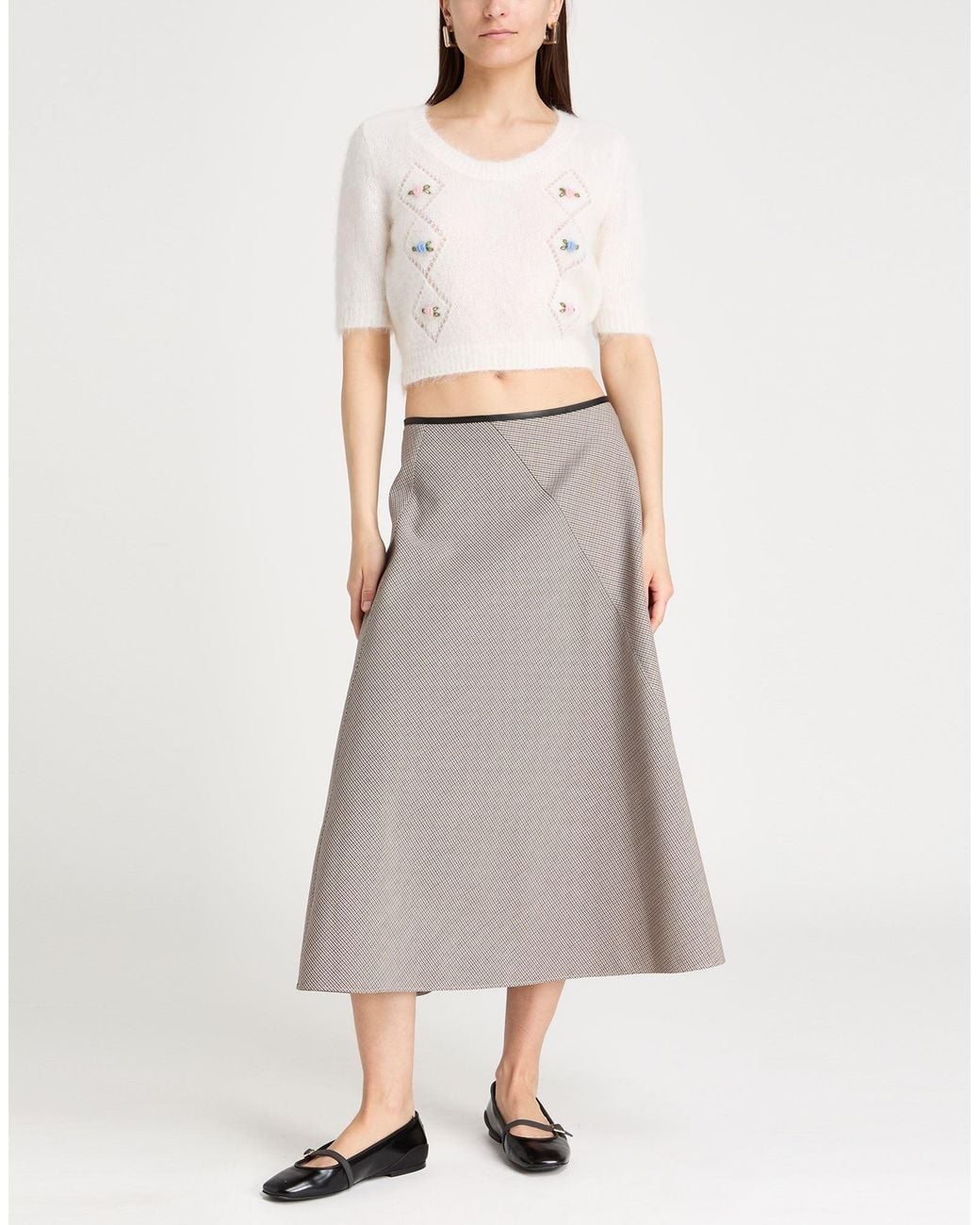 Alessandra Rich White Sweater Mohair Wool, Polyamide, Wool