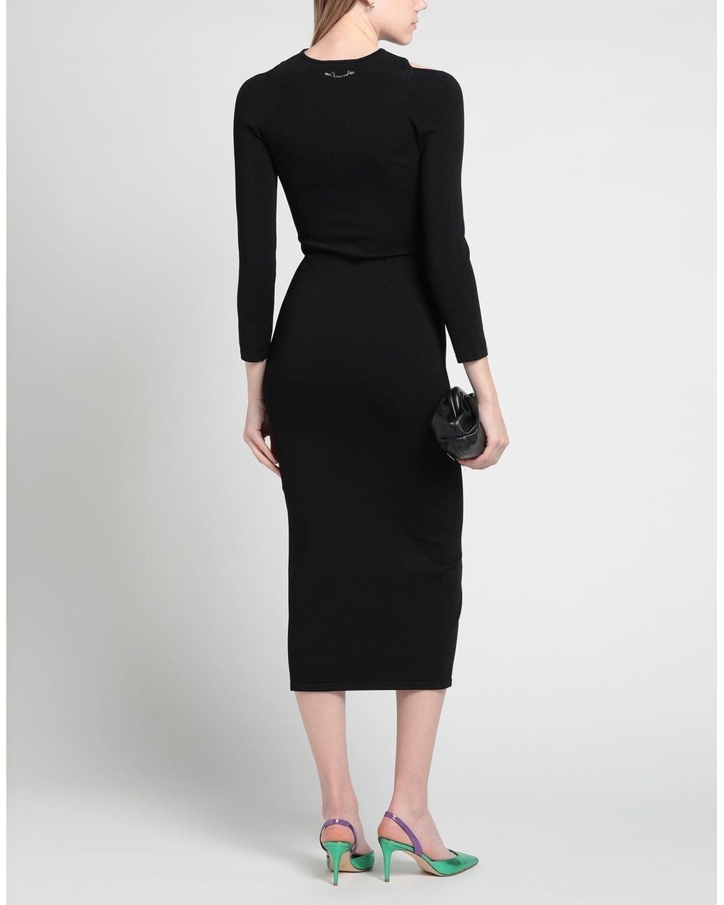 DSquared² Black Midi Dress Viscose, Polyester