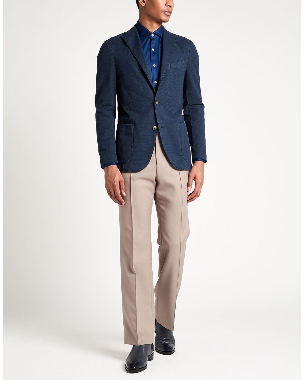 Boglioli Blue Midnight Blazer Cotton, Elastane for men