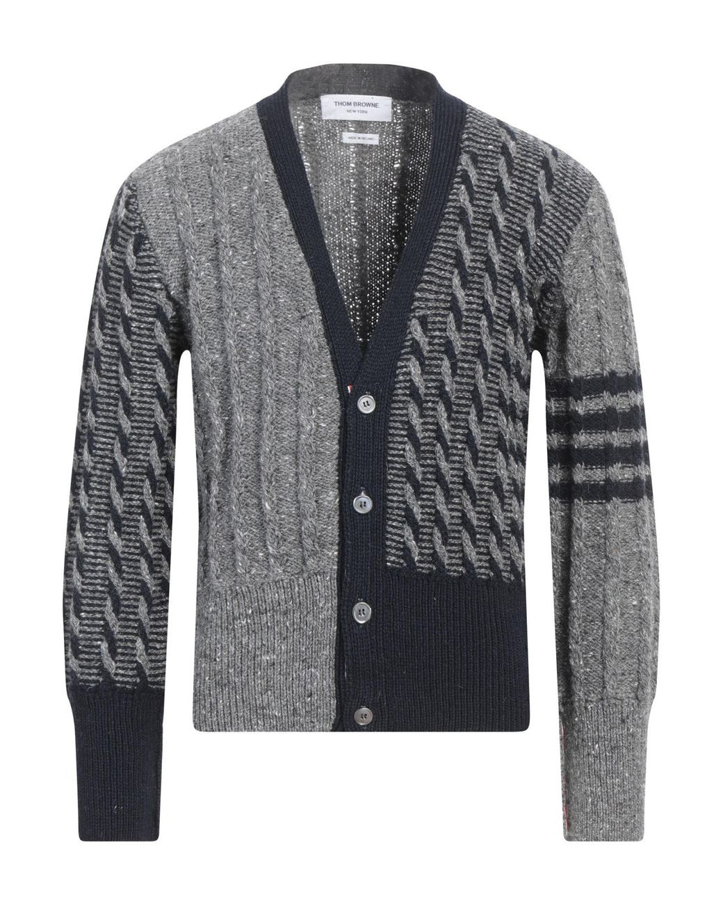Thom Browne Gray Cardigan Wool, Mohair Wool for men