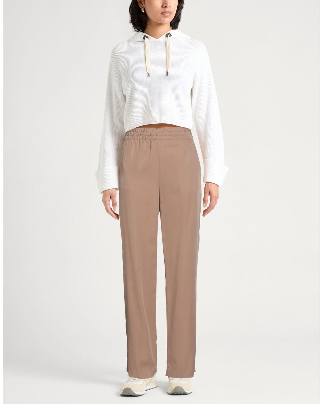 Liu Jo Natural Sand Pants Viscose, Polyester
