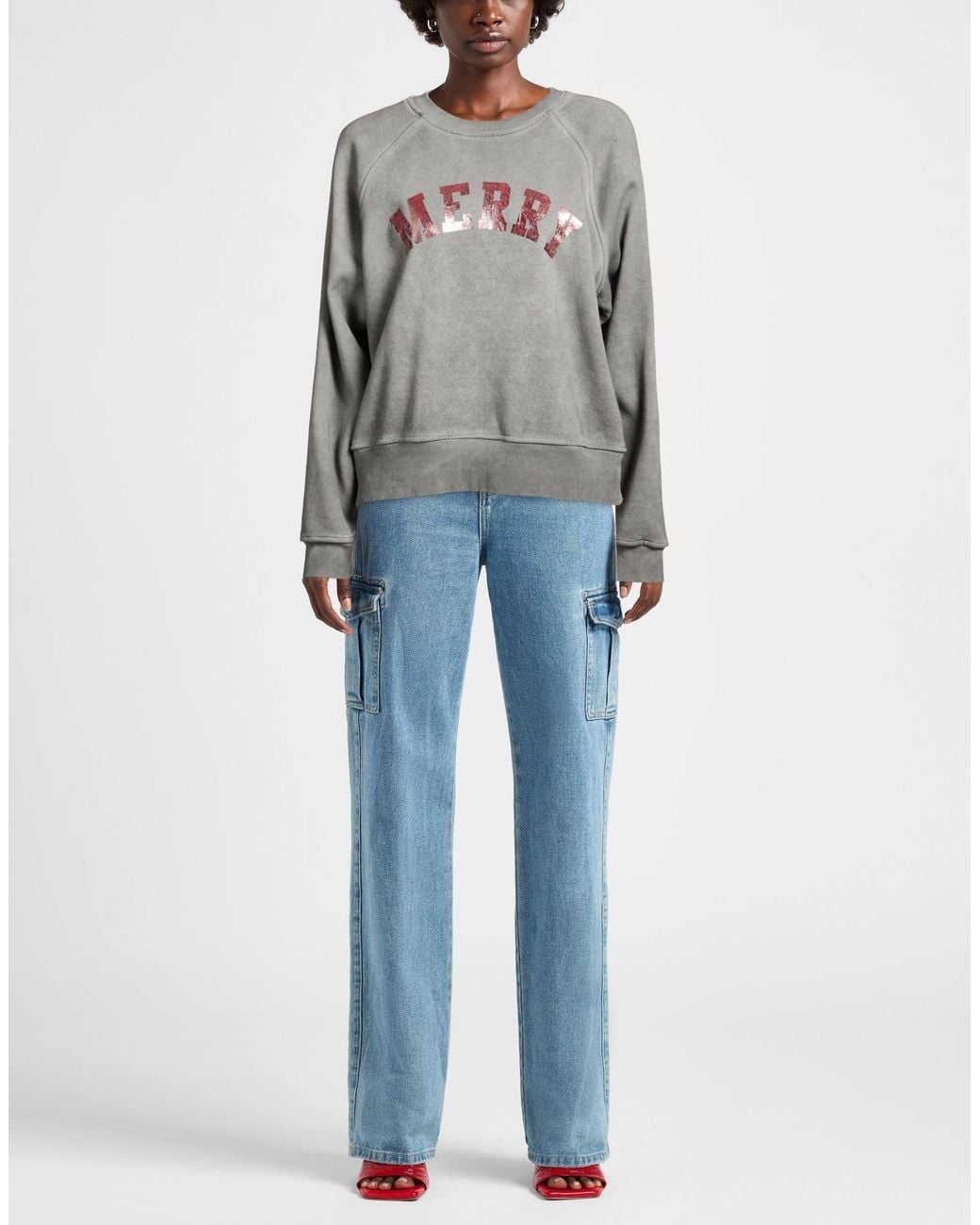 Motel Gray Sweatshirt Cotton, Polyester
